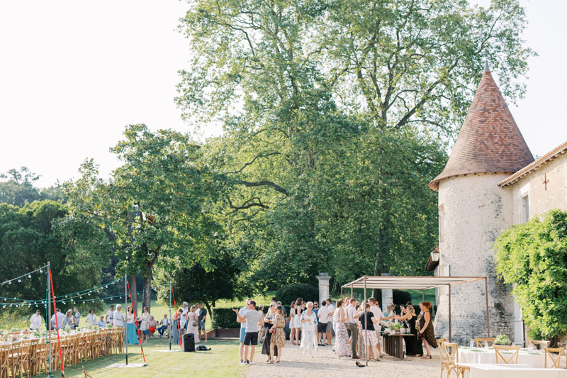 Romantic light and airy wedding photography at Château de Lerse in the Dordogne, France, during an elegant destination wedding